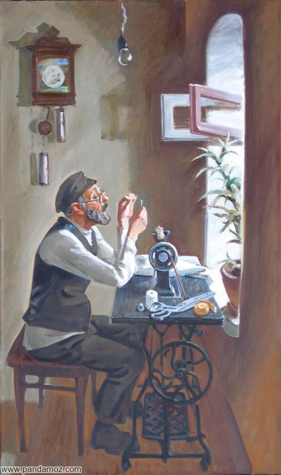 نقاشی از مرد خیاط