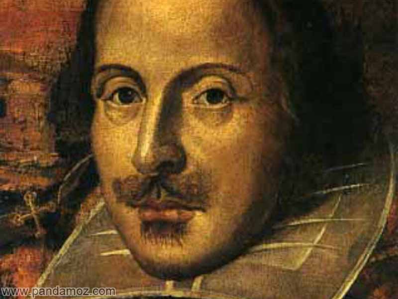 عکس تابلو نقاشی پرتره از ویلیام شکسپیر جوان. در تصویر فقط گردی صورت معلوم است