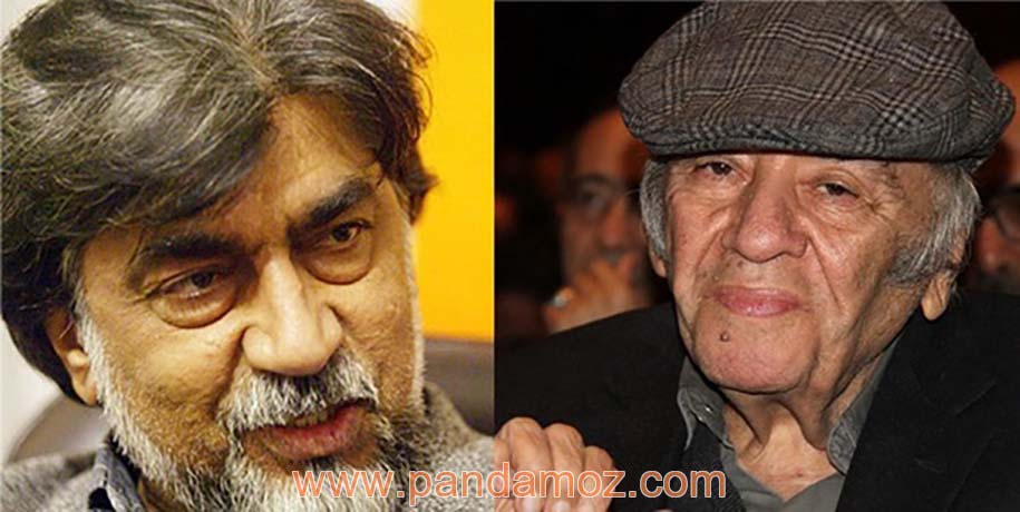 عکس مرحوم دکتر قیصر امین پور و زنده یاد مظاهر مصفا استاد ایشان. در تصویر دو عکس در دو کادر جداگانه در کنار هم قرار دارند