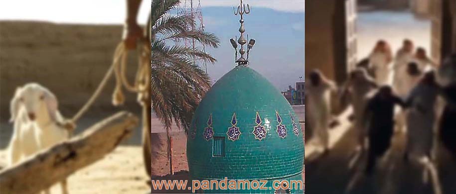 عکس مقام حضرت امام صاحب الزمان در شهر حله در کشور عراق. در تصویر دو عکس دیجیتال با هوش مصنوعی مربوط به داستان حکایت ملاقات شیخ علی حلّی با امام زمان(عج) و منتظرانی که فرار کردند